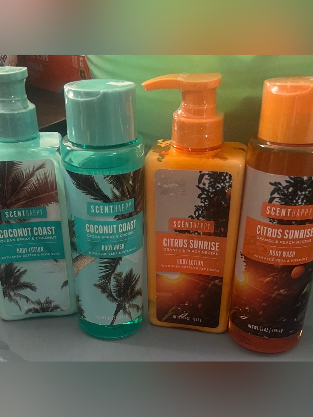Coconut Coast and Citrus Sunrise Body Wash & Lotion.
